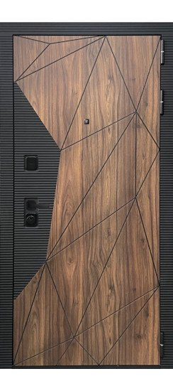 Дверь Гранит Континент | Черная, квадратная