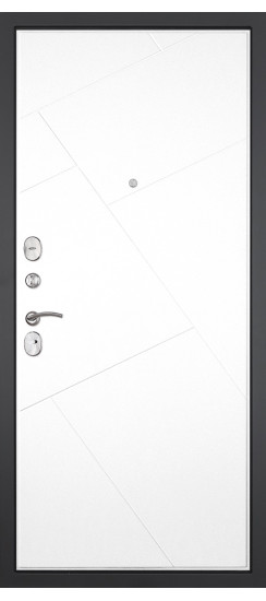 Дверь Гранит Лира | Внешняя МДФ-панель и наличники: цвет «Бетон темный», 10мм.