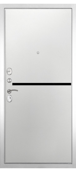 Дверь Гранит Лира Белая | Внешняя МДФ-панель и наличники: цвет «Белый», 10мм.