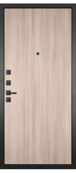 Дверь Гранит Пиано Черная | Внешняя МДФ-панель и наличники: цвет «Черный Графит», черное стекло, 10мм