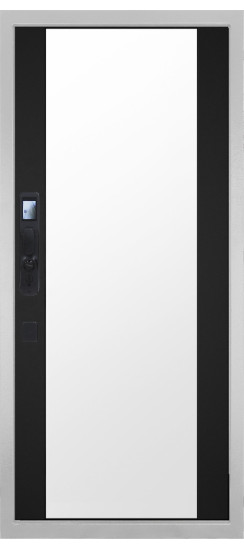 Дверь Гранит Пиано Смарт Белая | Внешняя МДФ-панель и наличники: цвет «Белый», 10мм