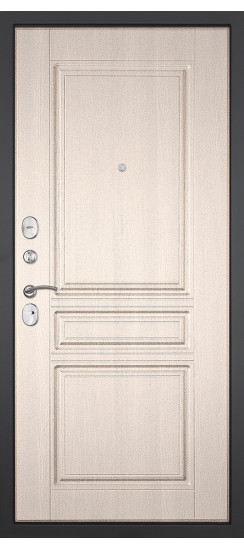 Дверь Гранит Лира | Внешняя МДФ-панель и наличники: цвет «Бетон темный», 10мм.