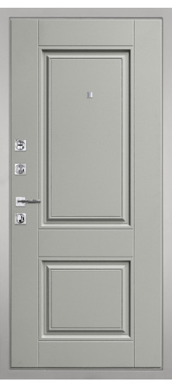 Дверь Гранит Пиано Белая | Внешняя МДФ-панель и наличники: цвет «Белый», 10мм