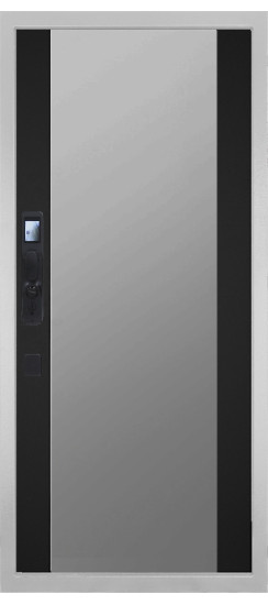 Дверь Гранит Пиано Смарт Белая | Внешняя МДФ-панель и наличники: цвет «Белый», 10мм