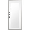 Дверь Гранит Роял белая с черной фурнитурой | Внешняя МДФ-панель и наличники: цвет «Белый», 10мм.