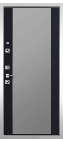 Дверь Гранит Пиано Белая | Внешняя МДФ-панель и наличники: цвет «Белый», 10мм
