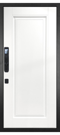 Дверь Гранит Континент Смарт | Внешняя МДФ панель 10 мм. Цвет покрытия Американский орех + черный кварц. Фрезеровка Континент