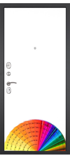 Дверь Гранит Дуэт | Внешняя МДФ-панель и наличники: цвет «Бетон темный», 10мм.