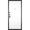 Дверь Гранит Пиано Черная | Внешняя МДФ-панель и наличники: цвет «Черный Графит», черное стекло, 10мм