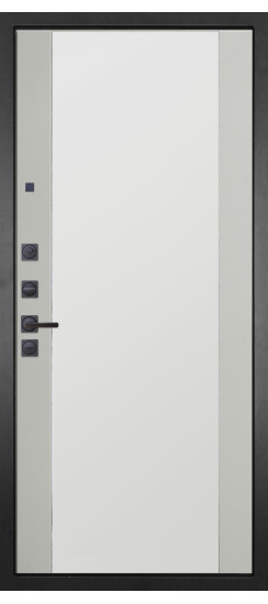 Дверь Гранит Нанорельеф | Внешняя МДФ-панель и наличники: цвет «Смоки софт», 10мм