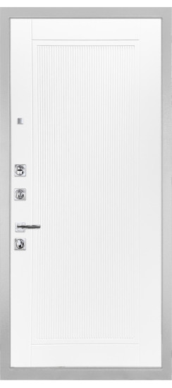 Дверь Гранит Пиано Белая | Внешняя МДФ-панель и наличники: цвет «Белый», 10мм