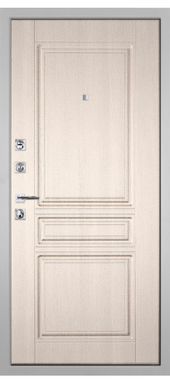 Дверь Гранит Пиано Белая | Внешняя МДФ-панель и наличники: цвет «Белый», 10мм