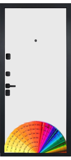 Дверь Гранит Пиано Эко | Внешняя МДФ-панель и наличники: цвет «Ель поперечная», черное стекло, 10мм.
