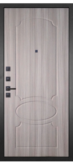 Дверь Гранит Пиано Черная | Внешняя МДФ-панель и наличники: цвет «Черный Графит», черное стекло, 10мм