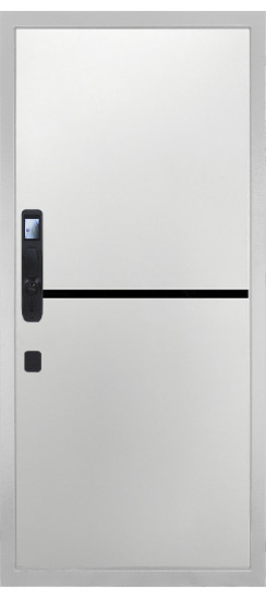Дверь Гранит Пиано Смарт Белая | Внешняя МДФ-панель и наличники: цвет «Белый», 10мм