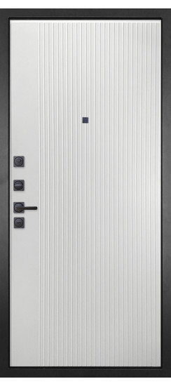 Дверь Гранит Симметрия | Внешняя МДФ-панель и наличники: цвет «Черный Графит»