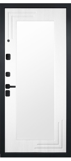 Дверь Гранит Геометрия | Внешняя МДФ-панель и наличники: цвет «Черный Крап», 16мм