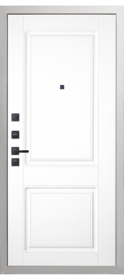 Дверь Гранит Вайт | Внешняя МДФ-панель и наличники: цвет «Белый», 10мм