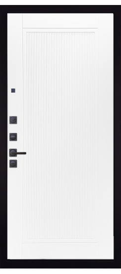 Дверь Гранит Симметрия | Внешняя МДФ-панель и наличники: цвет «Черный Графит»