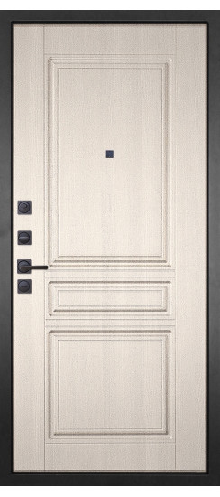 Дверь Гранит НаноБлэк лайн | Внешняя МДФ-панель и наличники: цвет «Шагрень Графит», 10мм