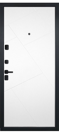 Дверь Гранит Геометрия | Внешняя МДФ-панель и наличники: цвет «Черный Крап», 16мм