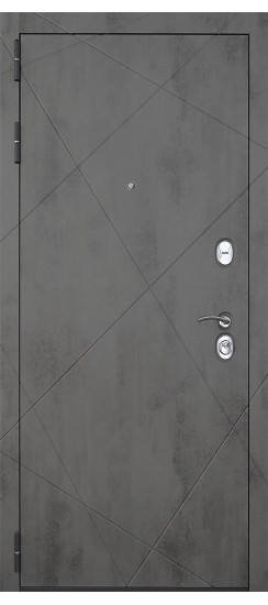 Дверь Гранит Дуэт | Внешняя МДФ-панель и наличники: цвет «Бетон темный», 10мм.