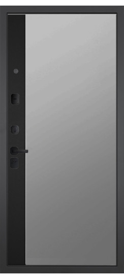 Дверь Гранит Геометрия | Внешняя МДФ-панель и наличники: цвет «Черный Крап», 16мм