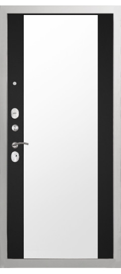 Дверь Гранит Лира Белая | Внешняя МДФ-панель и наличники: цвет «Белый», 10мм.