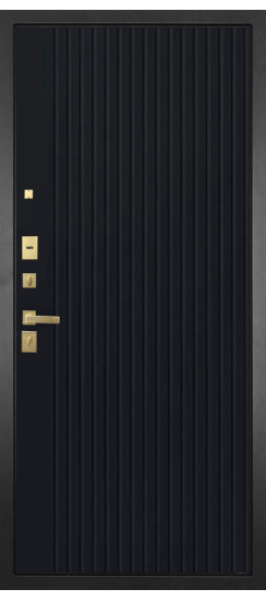 Дверь Гранит Ардеко | Внешняя МДФ-панель и наличники: цвет «Квазар черный», 10мм