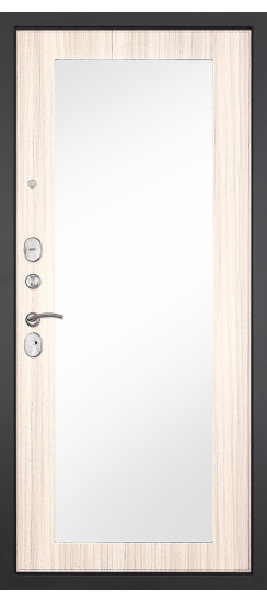 Дверь Гранит Лира | Внешняя МДФ-панель и наличники: цвет «Бетон темный», 10мм.