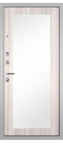 Дверь Гранит Пиано Белая | Внешняя МДФ-панель и наличники: цвет «Белый», 10мм