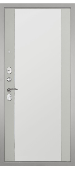 Дверь Гранит Лира Белая | Внешняя МДФ-панель и наличники: цвет «Белый», 10мм.