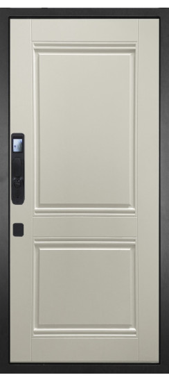 Дверь Гранит Континент Смарт | Внешняя МДФ панель 10 мм. Цвет покрытия Американский орех + черный кварц. Фрезеровка Континент