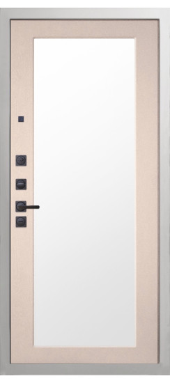 Дверь Гранит Вайт | Внешняя МДФ-панель и наличники: цвет «Белый», 10мм