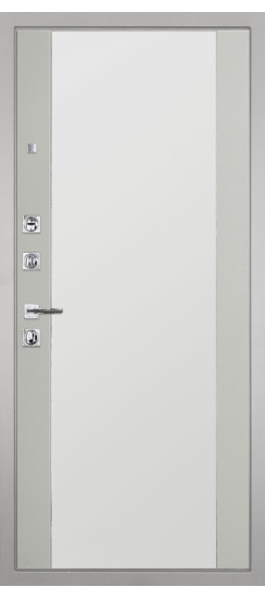 Дверь Гранит Пиано Белая | Внешняя МДФ-панель и наличники: цвет «Белый», 10мм