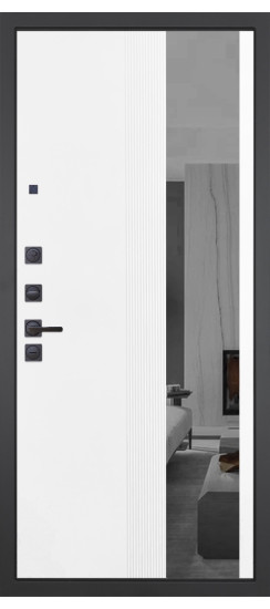 Дверь Гранит Пиано Серая | полимерно-порошковое, цвет «муар черный металик»