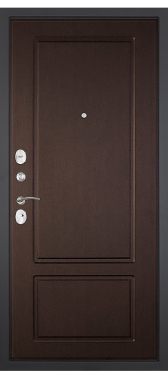 Дверь Гранит Лира | Внешняя МДФ-панель и наличники: цвет «Бетон темный», 10мм.