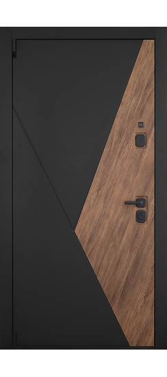 Дверь Гранит Геометрия | Внешняя МДФ-панель и наличники: цвет «Черный Крап», 16мм