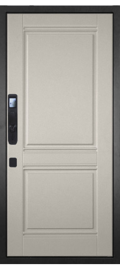 Дверь Гранит Континент Смарт | Внешняя МДФ панель 10 мм. Цвет покрытия Американский орех + черный кварц. Фрезеровка Континент