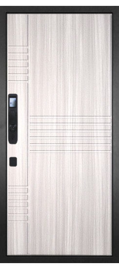 Дверь Гранит Континент Смарт | Внешняя МДФ панель 10 мм. Цвет покрытия Американский орех + черный кварц. Фрезеровка Континент