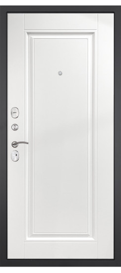 Дверь Гранит Лира | Внешняя МДФ-панель и наличники: цвет «Бетон темный», 10мм.