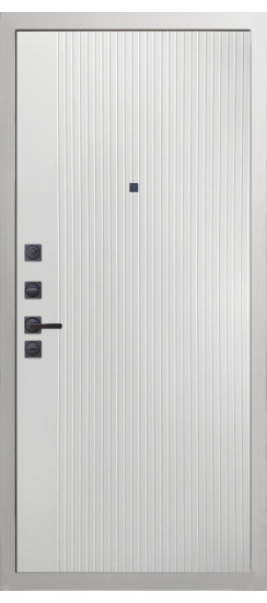 Дверь Гранит Вайт | Внешняя МДФ-панель и наличники: цвет «Белый», 10мм