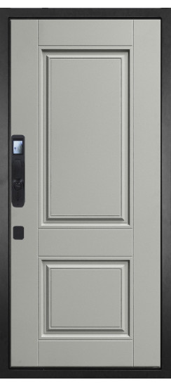 Дверь Гранит Континент Смарт | Внешняя МДФ панель 10 мм. Цвет покрытия Американский орех + черный кварц. Фрезеровка Континент