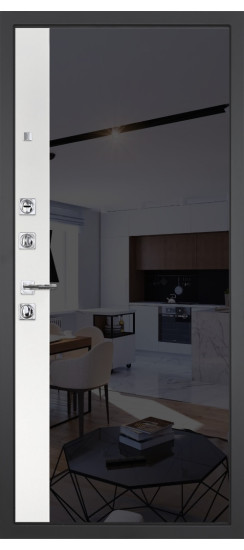 Дверь Гранит С9 | Внешняя МДФ-панель и наличники: цвет «Серый шелк», 18мм.