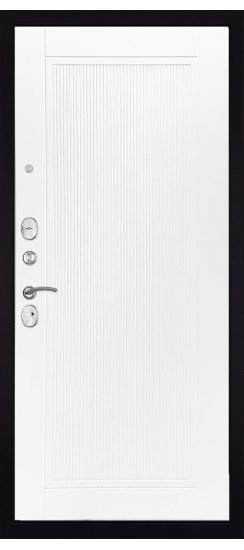 Дверь Гранит Лира | Внешняя МДФ-панель и наличники: цвет «Бетон темный», 10мм.