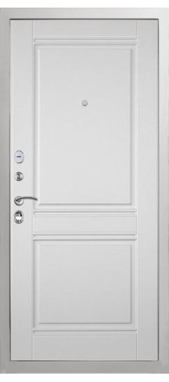 Дверь Гранит Лира Белая | Внешняя МДФ-панель и наличники: цвет «Белый», 10мм.