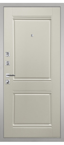 Дверь Гранит Пиано Белая | Внешняя МДФ-панель и наличники: цвет «Белый», 10мм