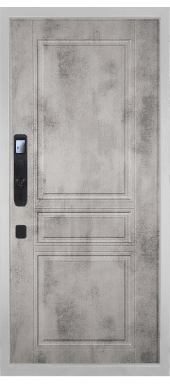 Дверь Гранит Пиано Смарт Белая | Внешняя МДФ-панель и наличники: цвет «Белый», 10мм