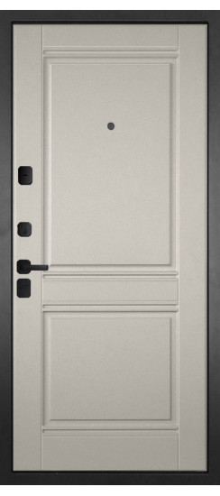 Дверь Гранит Геометрия | Внешняя МДФ-панель и наличники: цвет «Черный Крап», 16мм