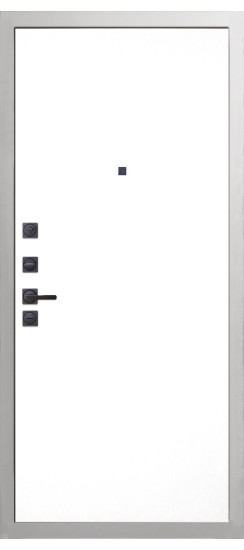 Дверь Гранит Вайт | Внешняя МДФ-панель и наличники: цвет «Белый», 10мм